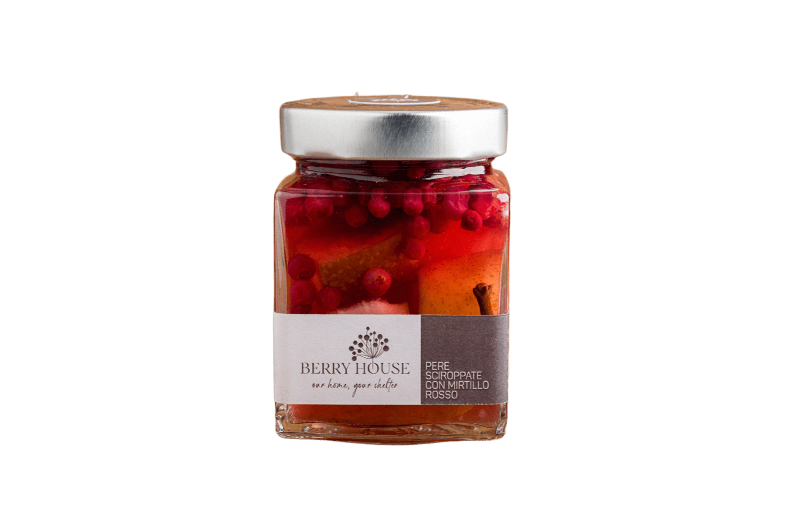Pere Sciroppate con Mirtillo Rosso
